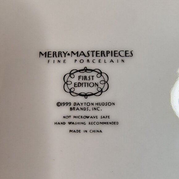 Merry Masterpieces American Collection Christmas Dessert 4 Plates Vintage 1999 - Picture 9 of 11